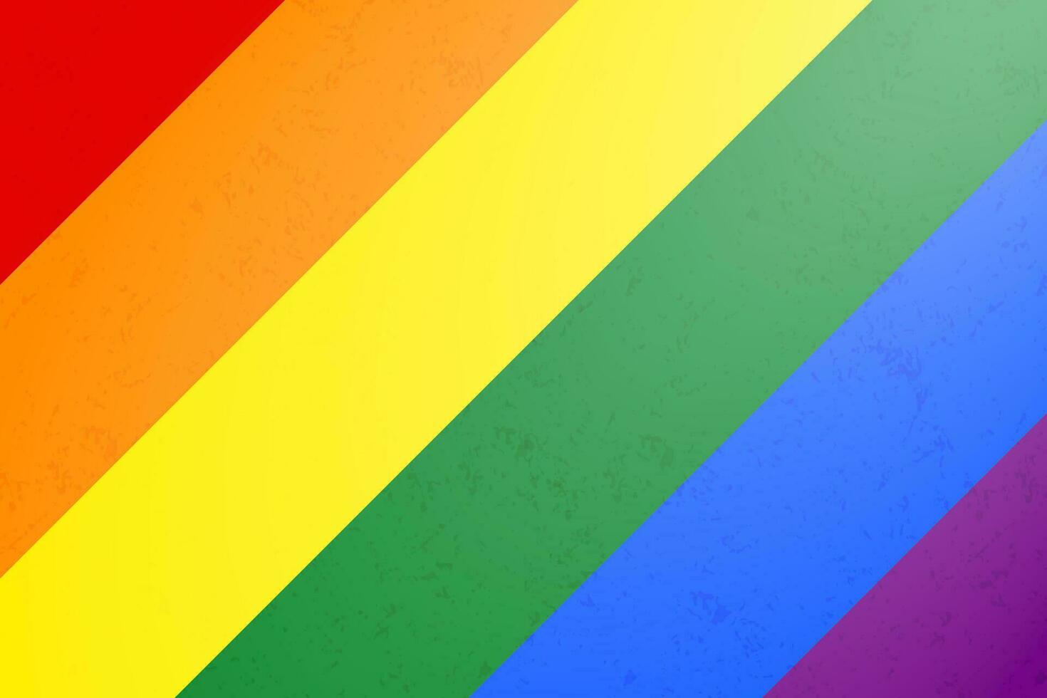 Textured Rainbow Pride Flag Wall with bright sunlight from corner. Vector Illustration. EPS 10