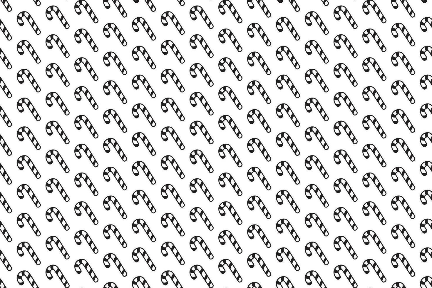 Black Candy Cane Seamless Pattern background on white. Perfect for gift wraps, wrapping paper, prints, backdrops. Vector Illustration. EPS 10.