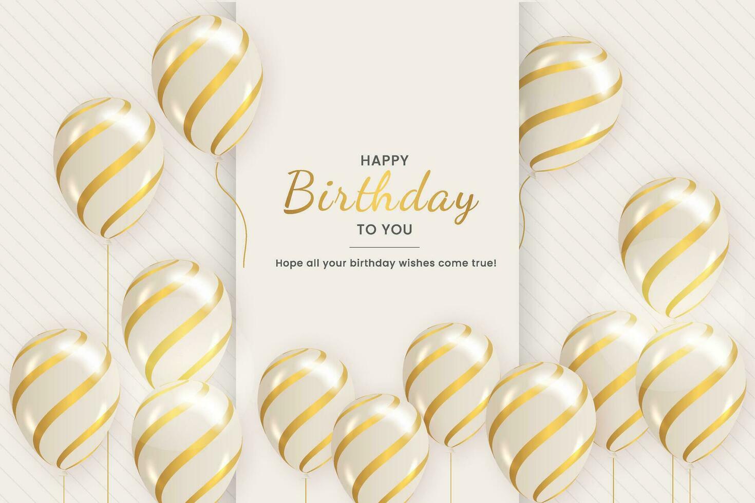 Happy birthday vector banner background. Happy birthday to you greeting text with surprise party elements like balloons and confetti for birth day celebration card design. Vector illustration