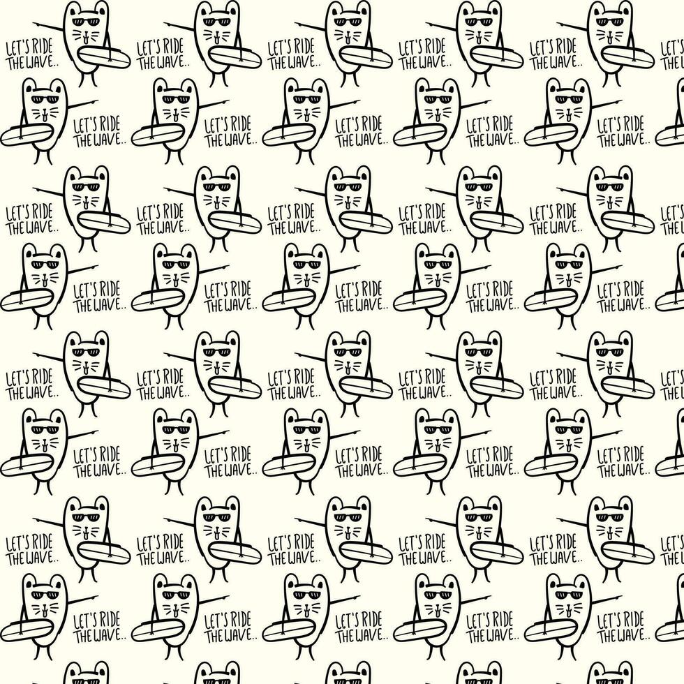 cute cat vector pattern for tee print and background wallpaper