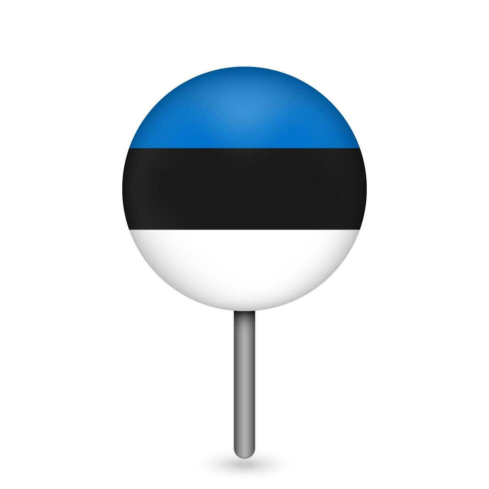 Map pointer with contry Estonia. Estonia flag. Vector illustration.