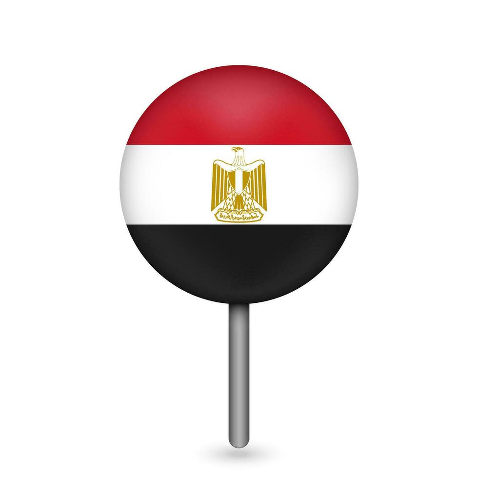 Map pointer with contry Egypt. Egypt flag. Vector illustration.
