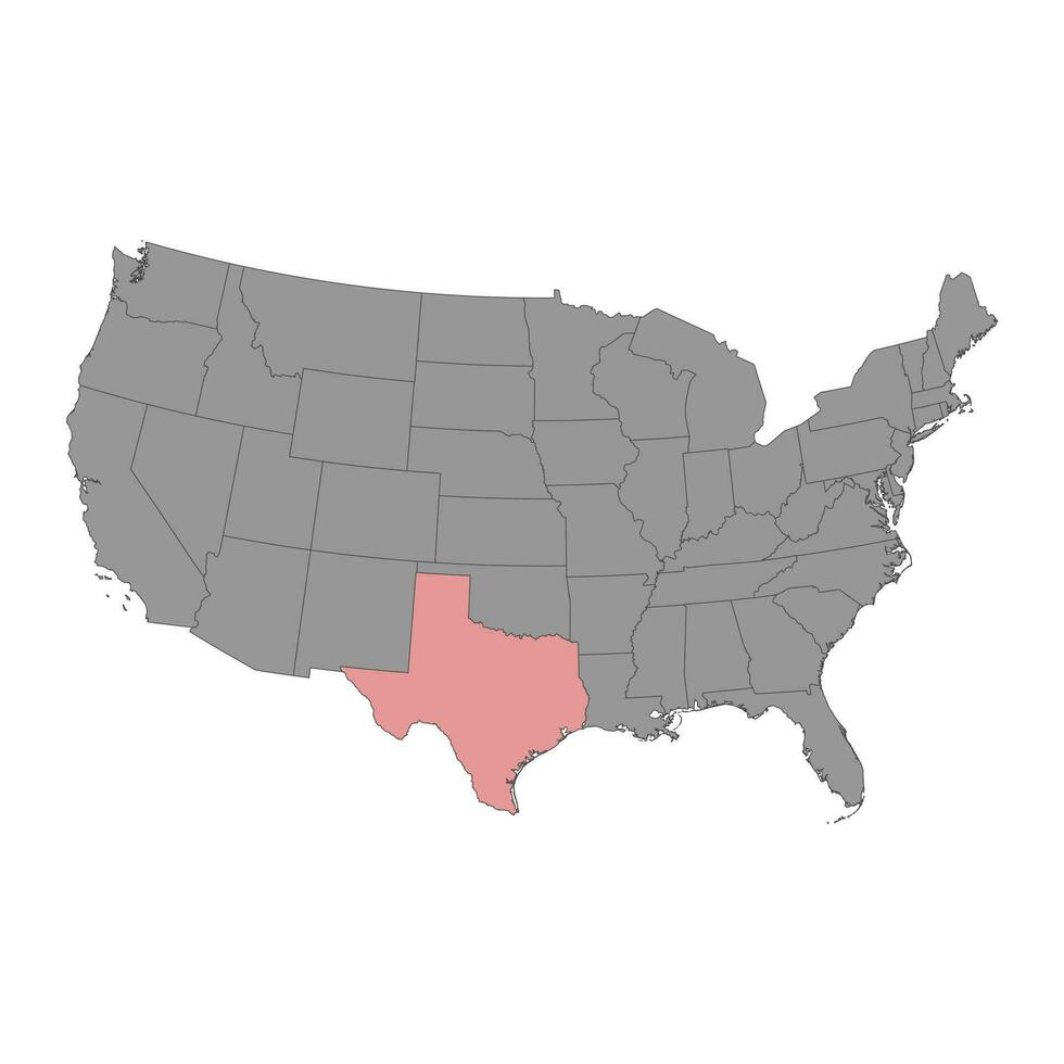 mapa del estado de texas. ilustración vectorial vector