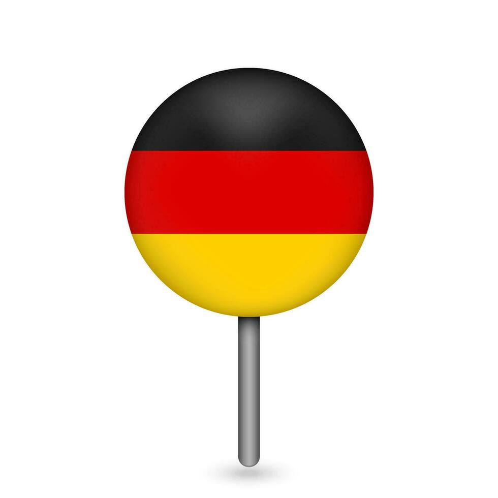 Map pointer with contry Germany. Germany flag. Vector illustration.