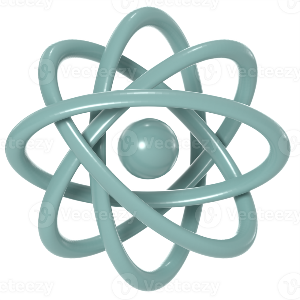 3d illustration of atom symbol with high quality render png