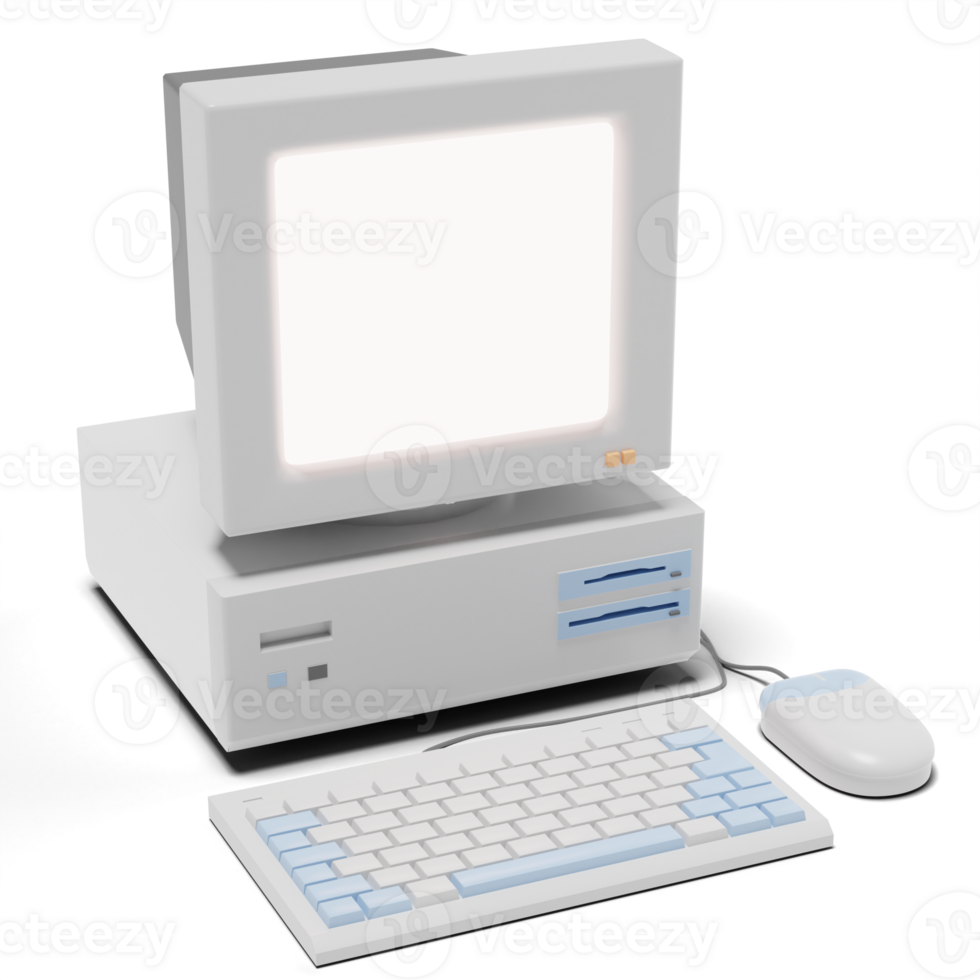 3d desktop computer with high quality render png