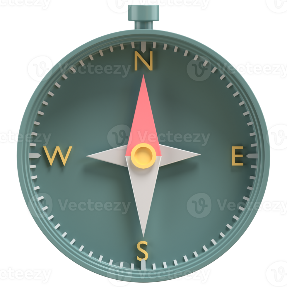 3d illustration of compass with high quality render png