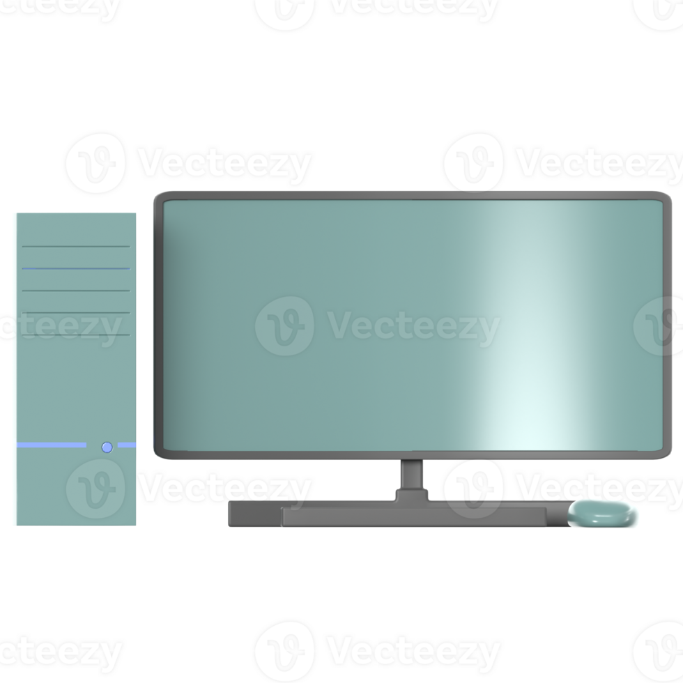 3d illustration of dekstop computer with high quality render png