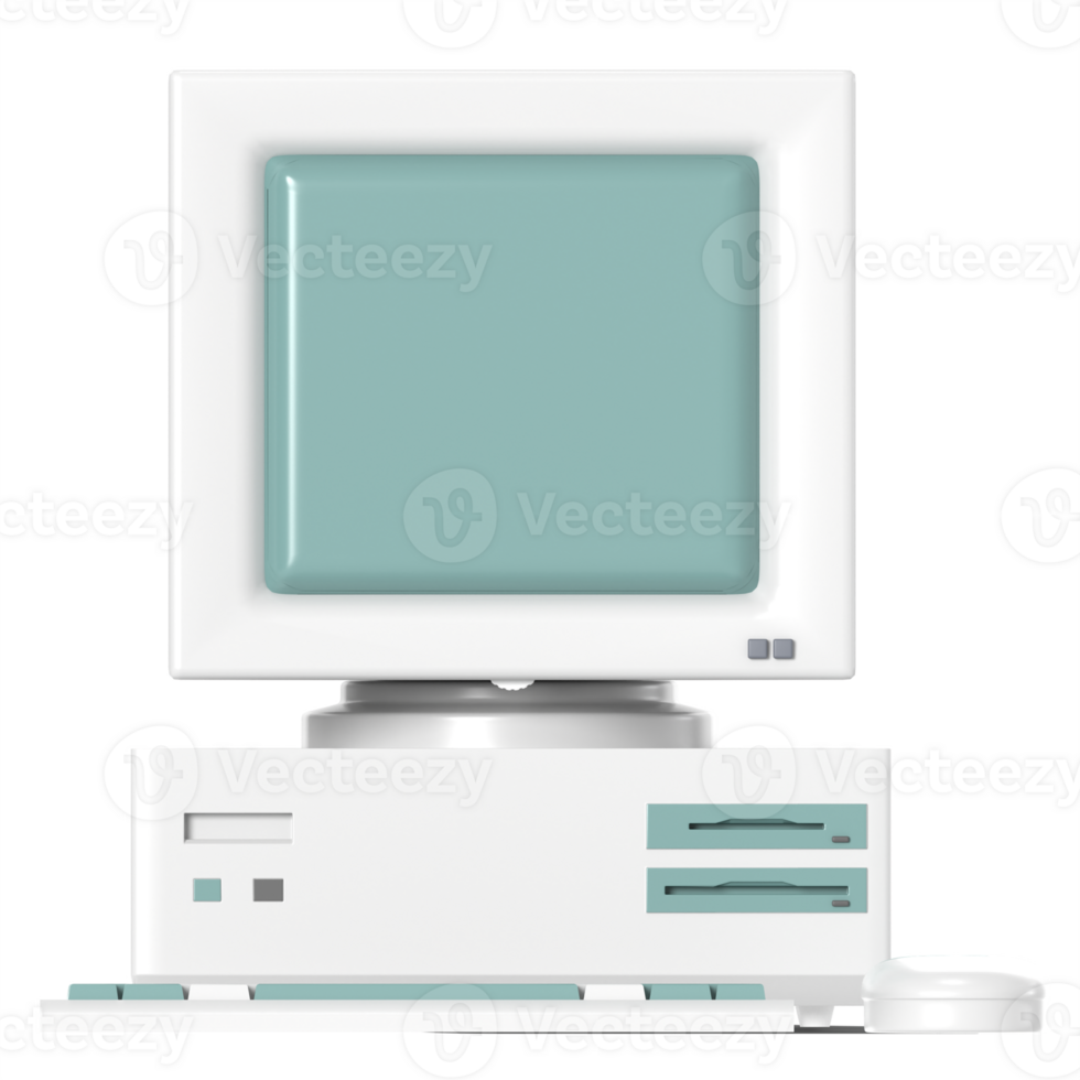 3d illustration of desktop computer with high quality render png