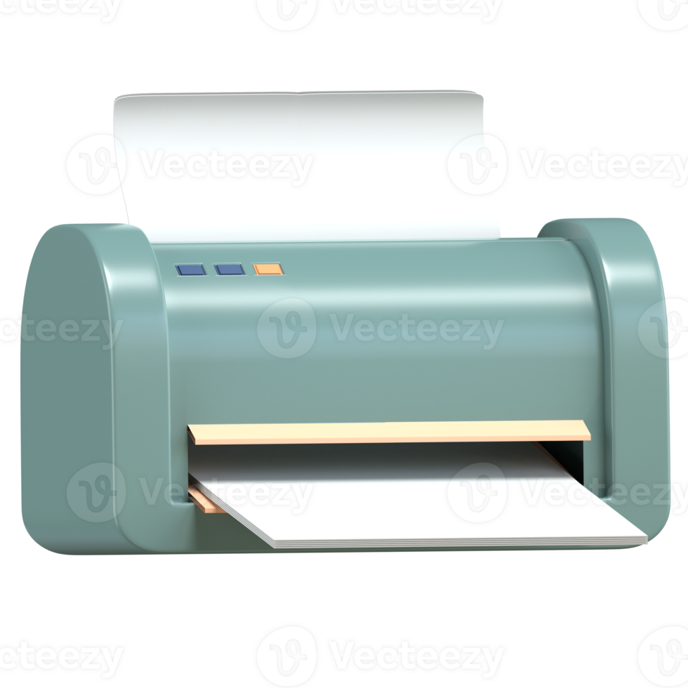 3d illustration of printer with high quality render png