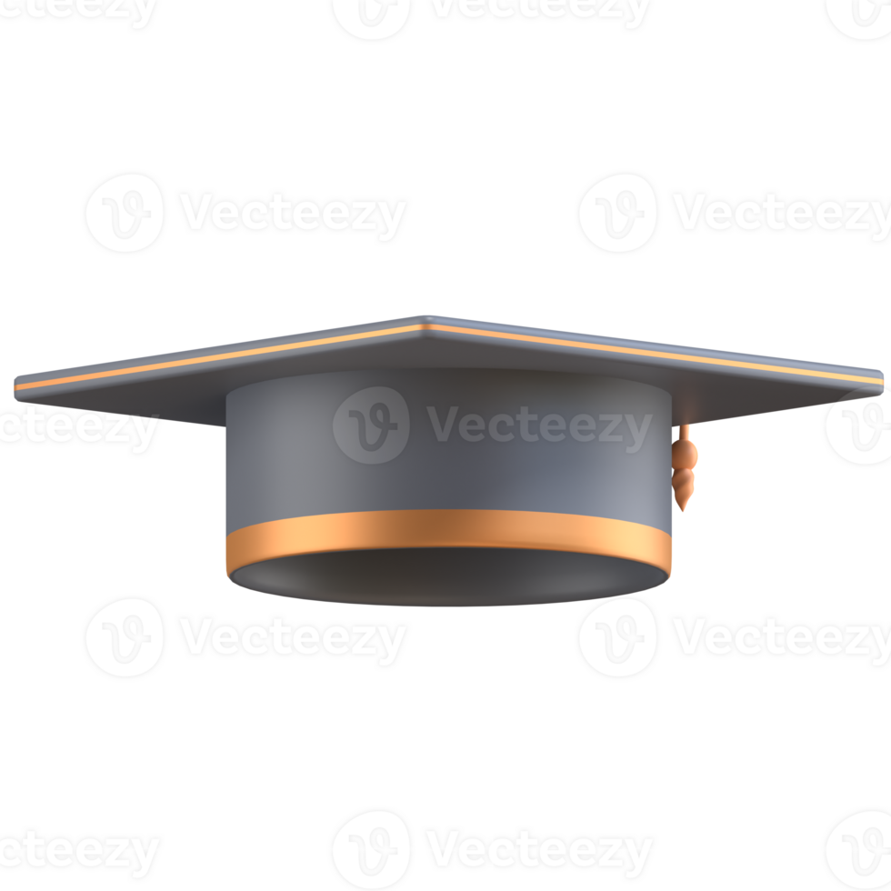 3d graduation toga hat with high quality render png
