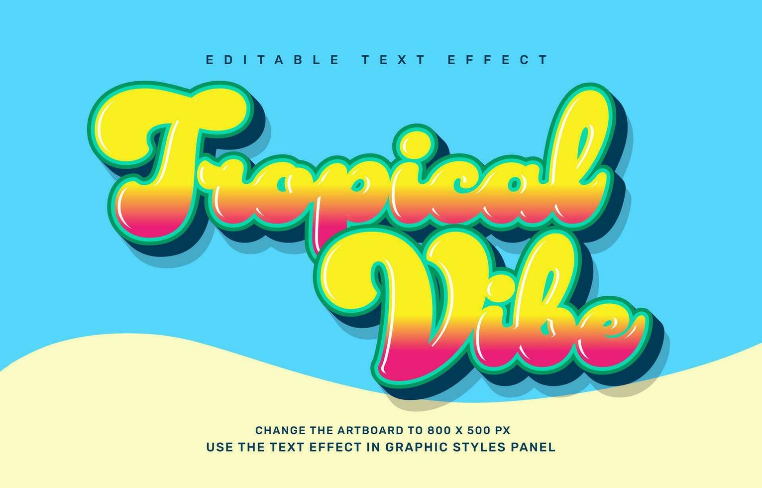 Tropical vibe editable text effect template vector