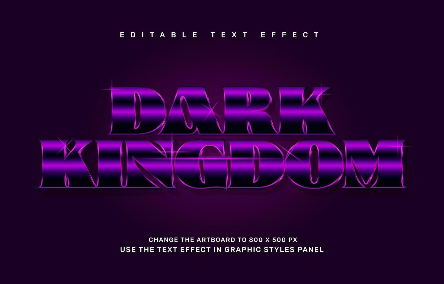 Dark kingdom editable text effect template vector