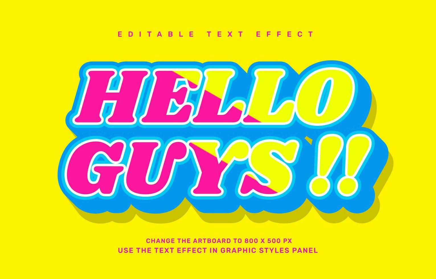 Hello guys editable text effect template vector