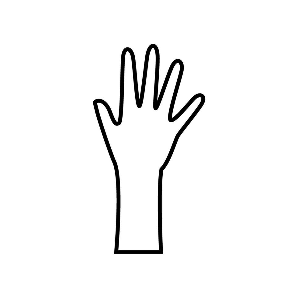 Raised hands icon vector. Hands up illustration sign. palm symbol or logo. vector