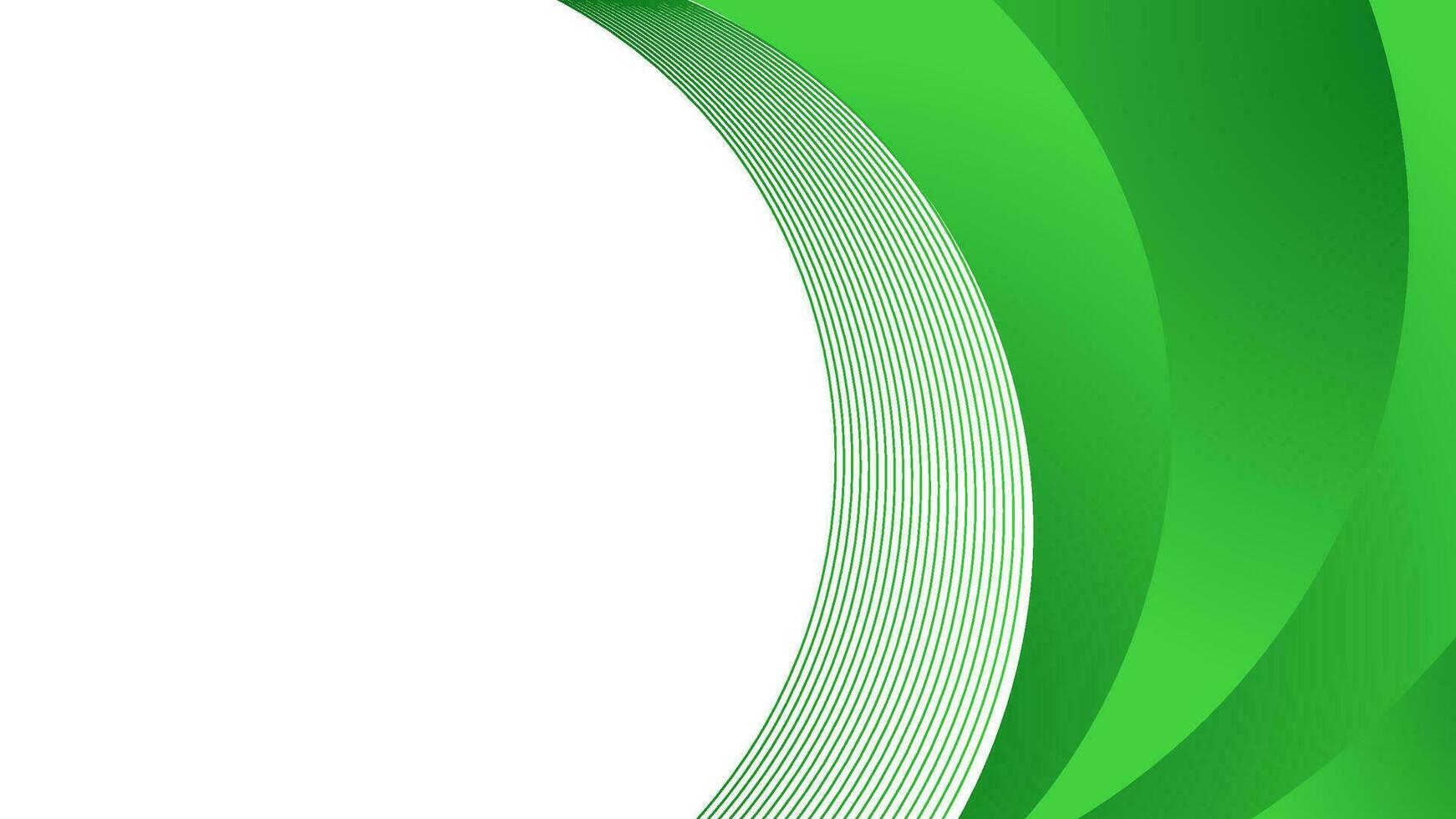 abstract green wave background with copy space area vector