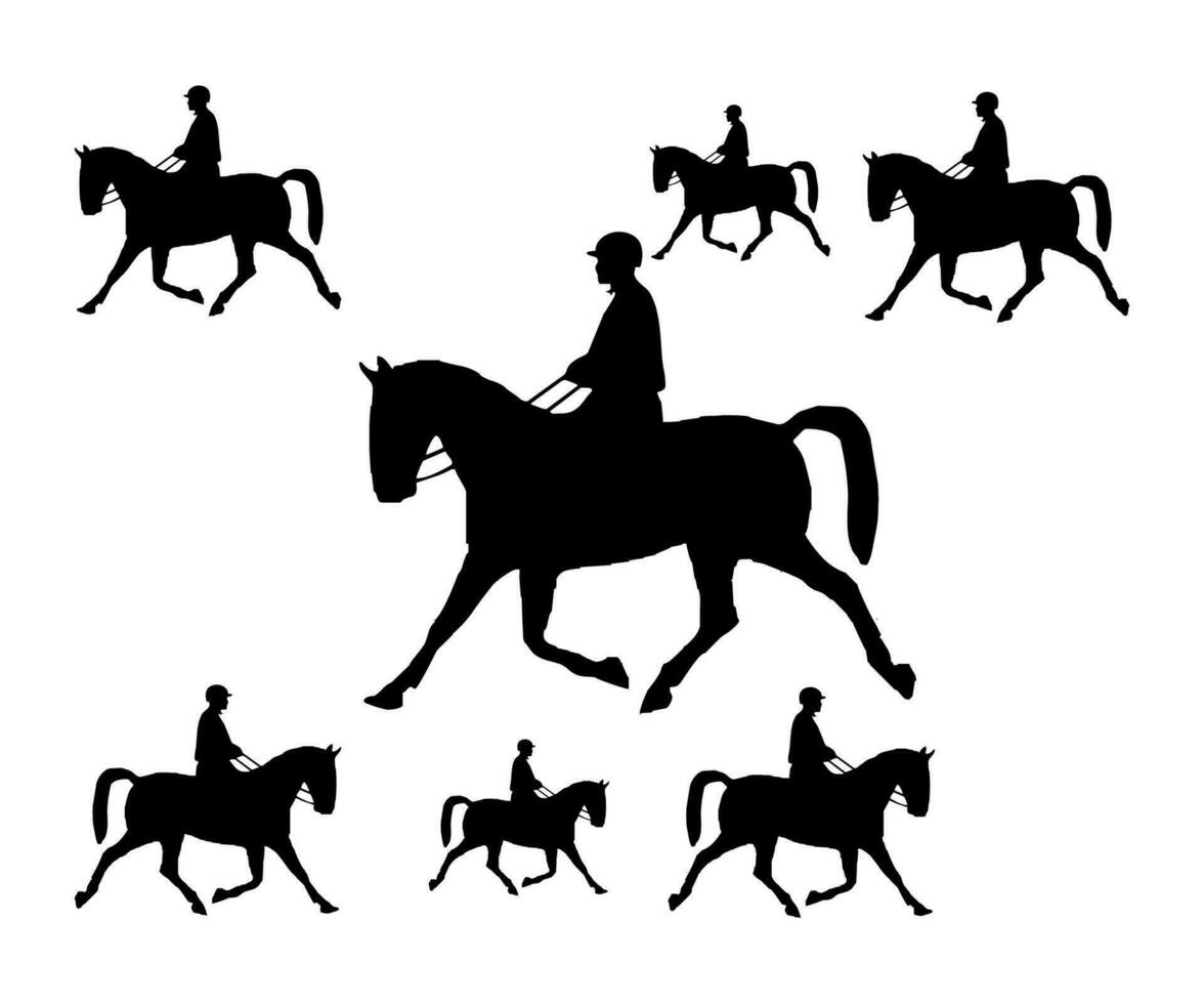 conjunto de caballo silueta. vector