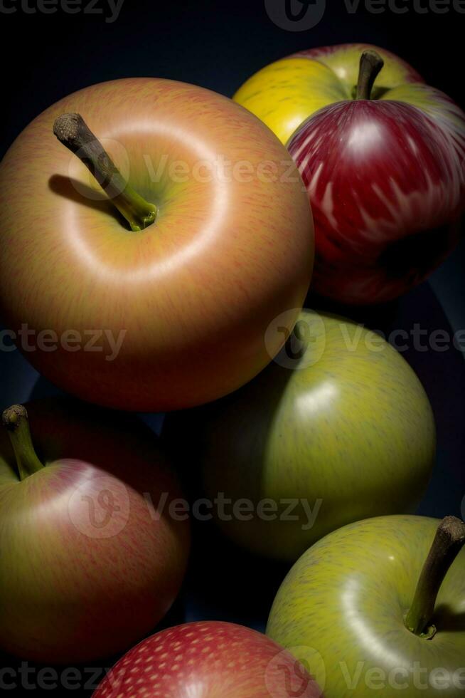 A Pile Of Apples Sitting On Top Of Each Other. AI Generated photo