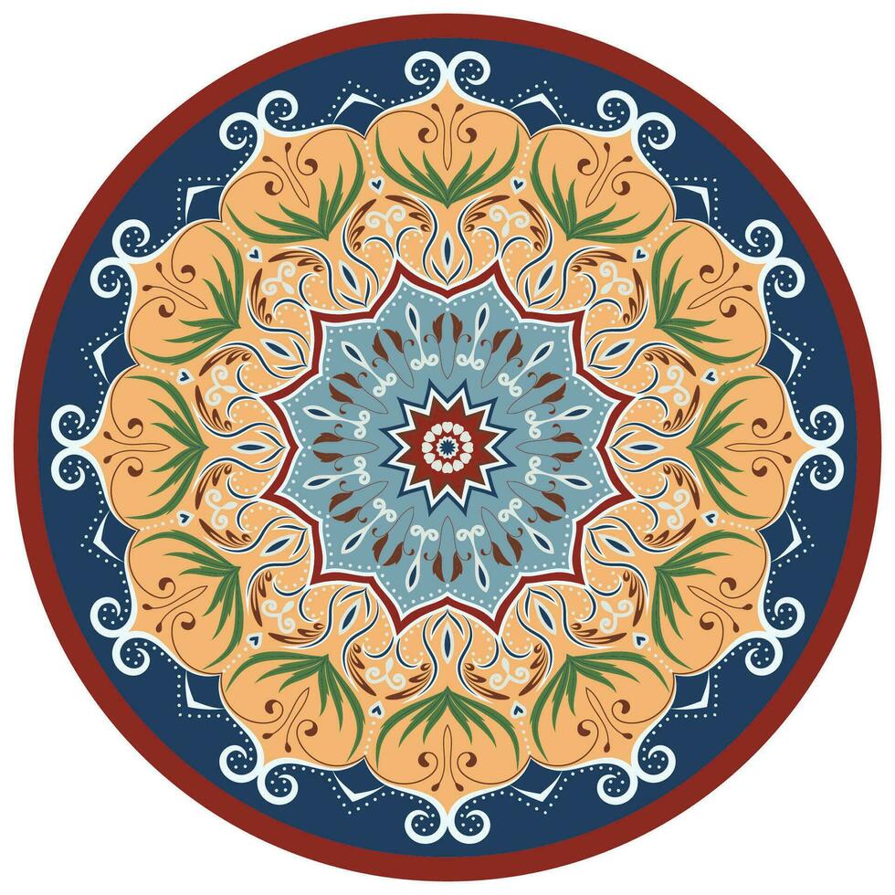 mandala pintura aplicar diferente colores. blanco antecedentes vector