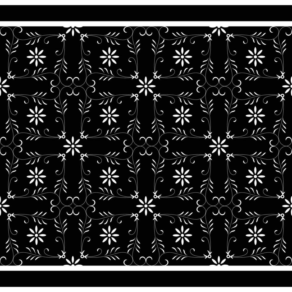 Vintage floral background with white flowers. black background. Seamless pattern for design and fashion prints.Stock vector illustration.