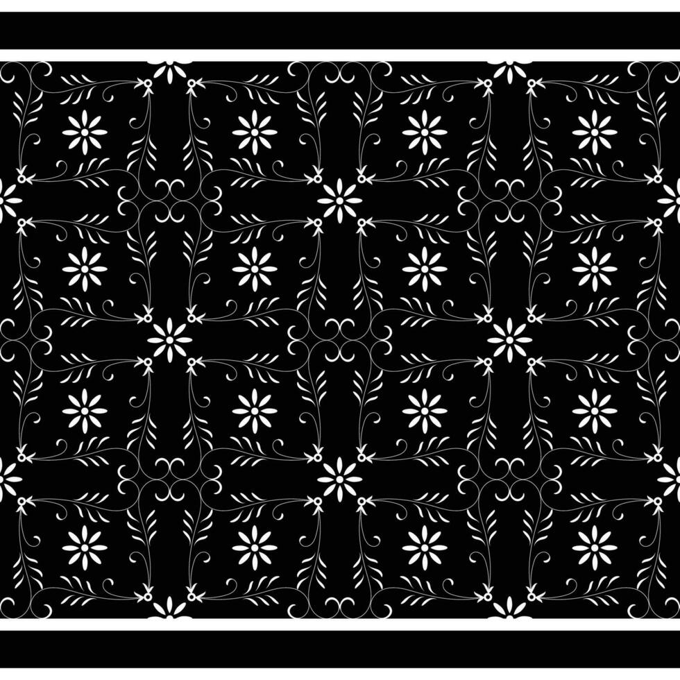 Vintage floral background with white flowers. black background. Seamless pattern for design and fashion prints.Stock vector illustration.