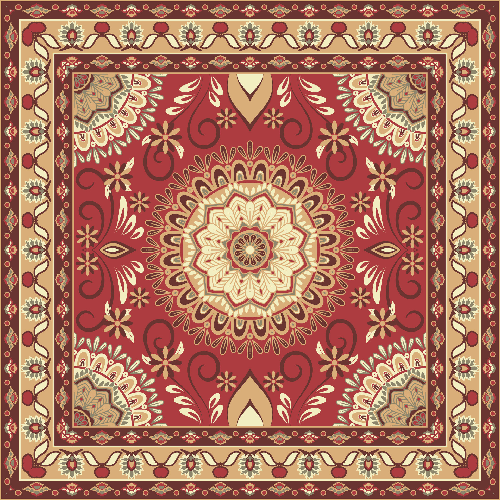 persian floral oriental traditional carpet floor mat carpet pattern background vector easy color