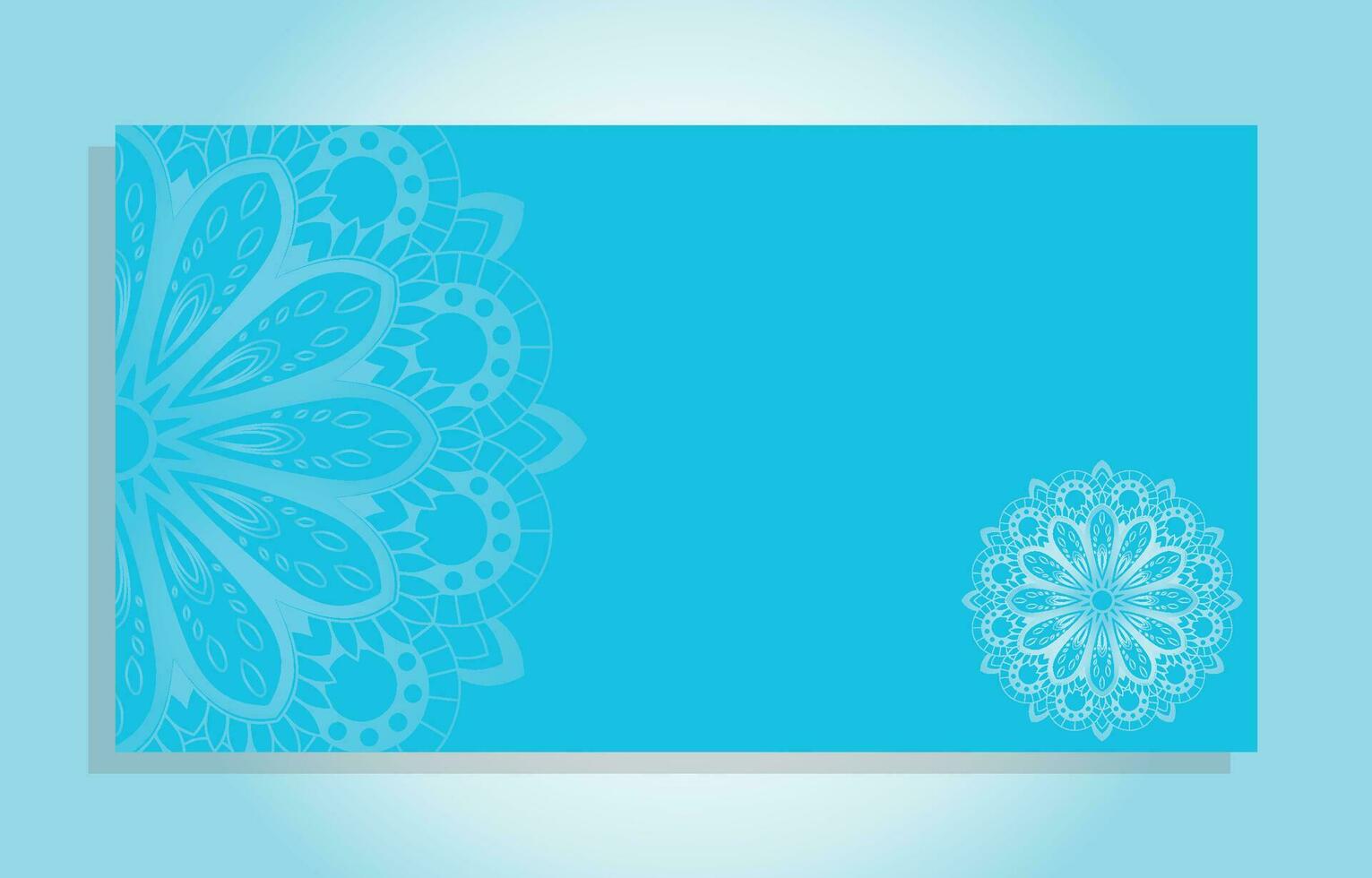 mandala style business card design blue background vector
