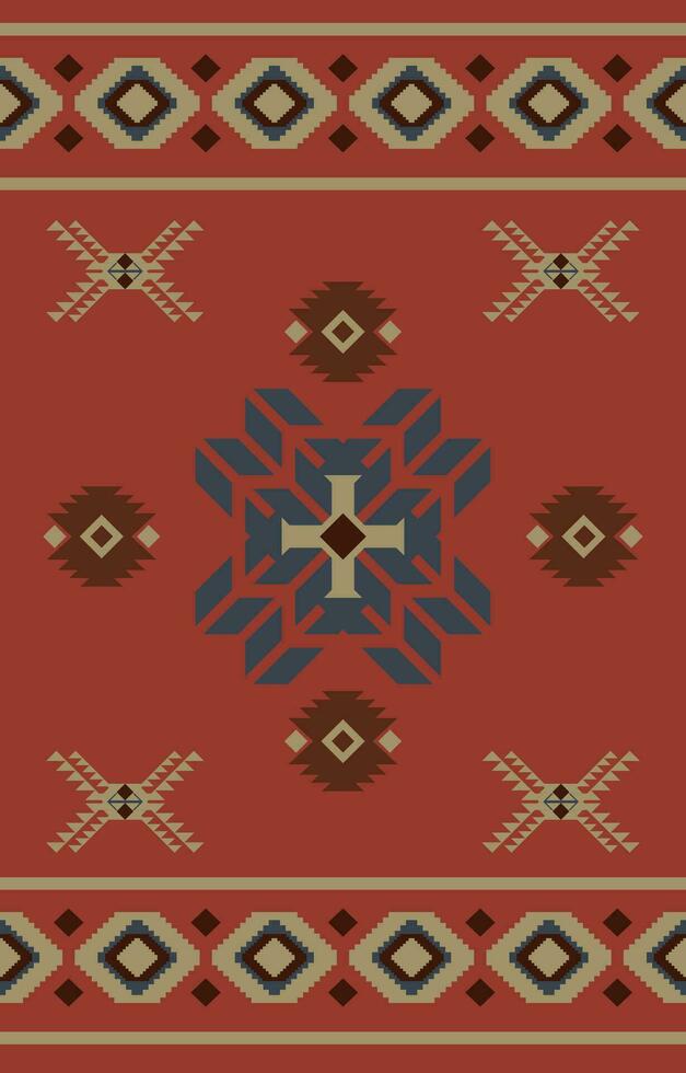 Carpet design, tribal geometric pattern, Arabic gulf pattern texture - or Sadu vector