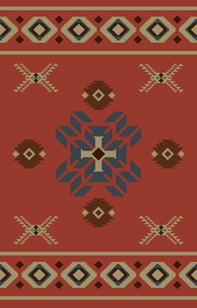 Carpet design, tribal geometric pattern, Arabic gulf pattern texture - or Sadu vector