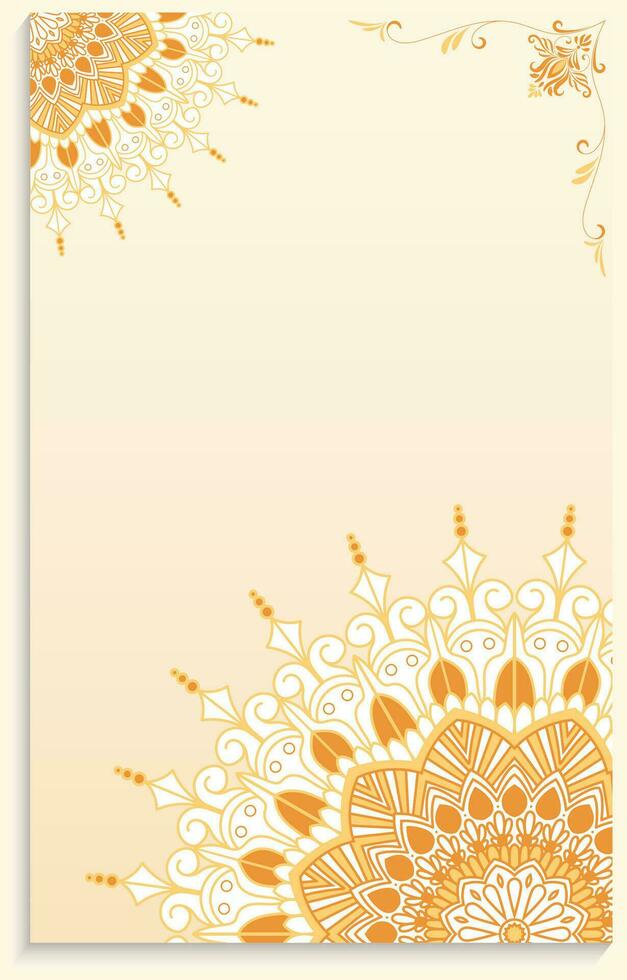 Vintage visiting card. Floral, mandala and ornament. Oriental, Islamic, Arabic, Indian design layout, Ottoman motifs, vector