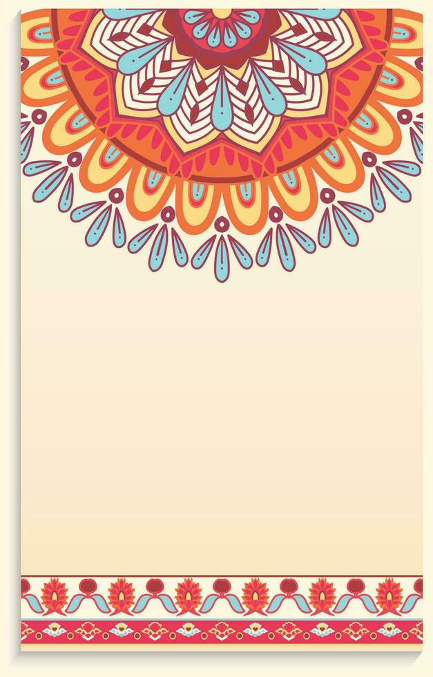 Clásico visitando tarjeta. floral, mandala y ornamento. oriental, islámico, Arábica, indio diseño disposición, otomano motivos, vector