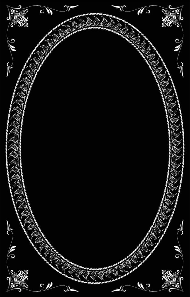 vintage decorative frames and borders on black background vector