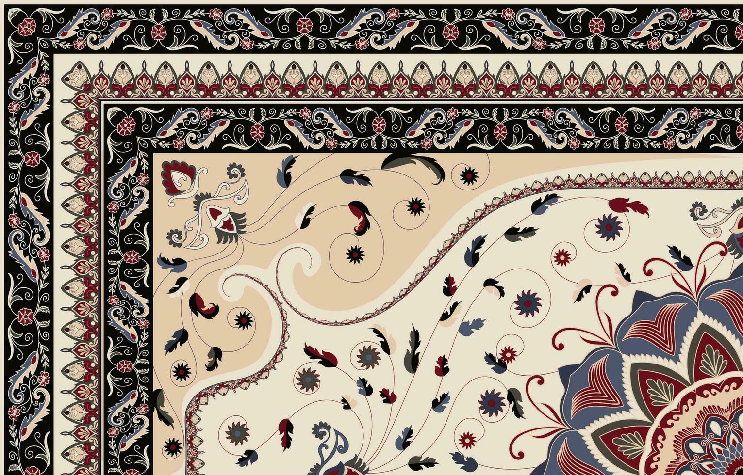 Persian rug traditional design, tribal vector texture. Easy to edit and change colors. carpet