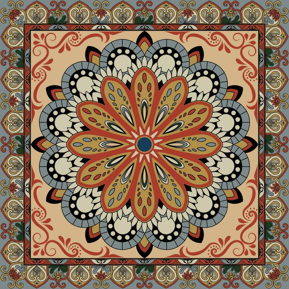 Carpet pattern. Rectangular prayer mats, prayer mats, tea mats, meditation mats. vector