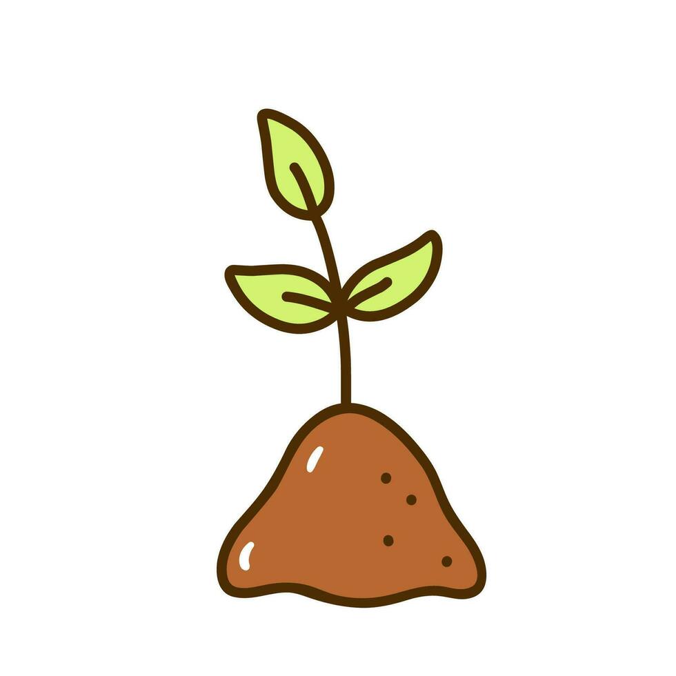 planta planta de semillero aislado en blanco antecedentes. vector dibujado a mano ilustración en garabatear estilo. Perfecto para tarjetas, logo, decoraciones, varios diseños ecología concepto.