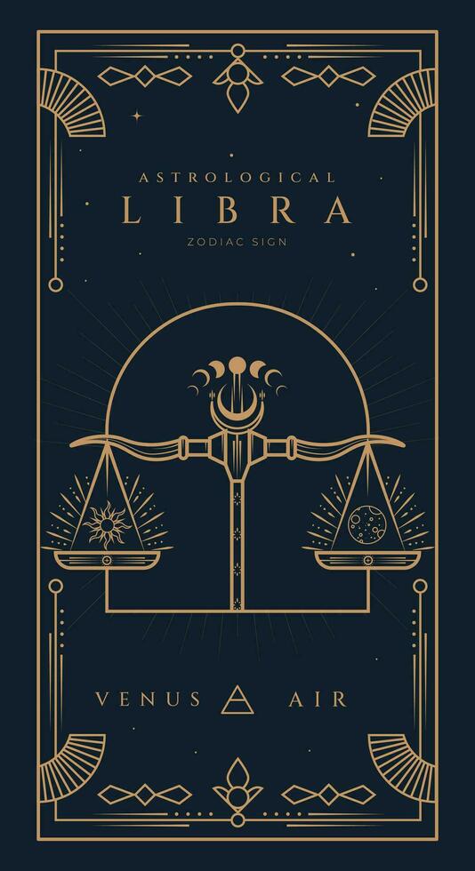 Libra señales símbolo zodíaco ilustración vector