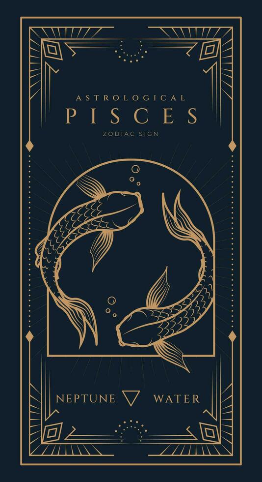 Pisces Signs Symbol Zodiac Illustration vector