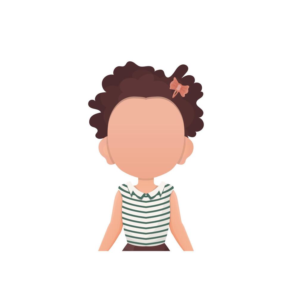 A cute baby girl is depicted waist deep. Cartoon style. illustration. vector