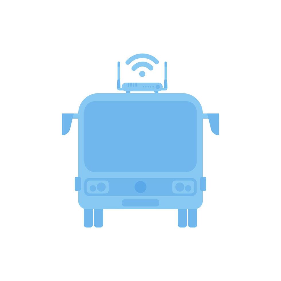 Internet connected bus IOT and automation concept Isolated Vector Circuit Diagram