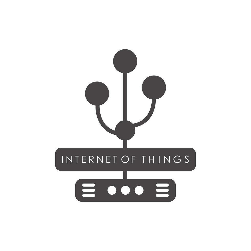 Internet cosa logo símbolo. artificial inteligencia. vector plano ilustración.