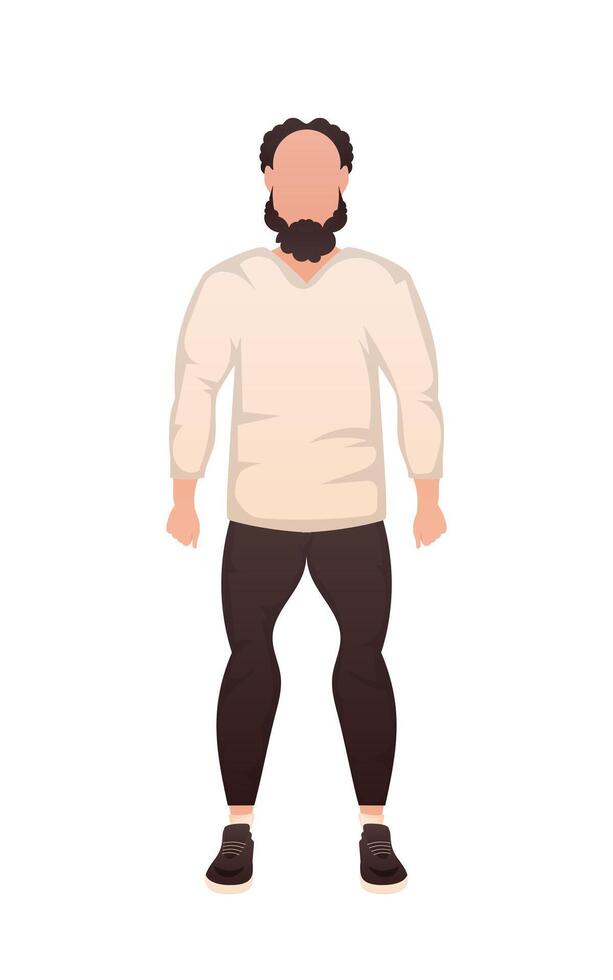 Athletic guy in full growth. Isolated. Cartoon style. vector