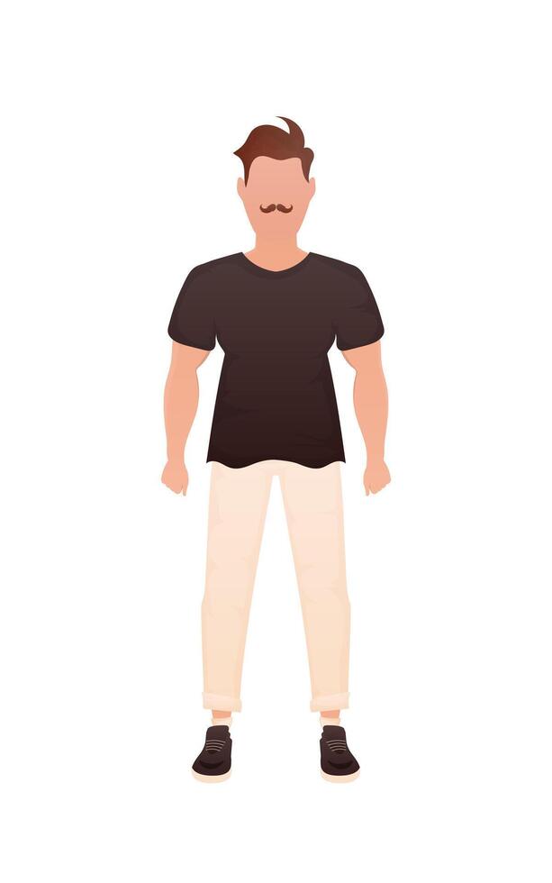 Strong man in full growth. Isolated. Cartoon style. vector