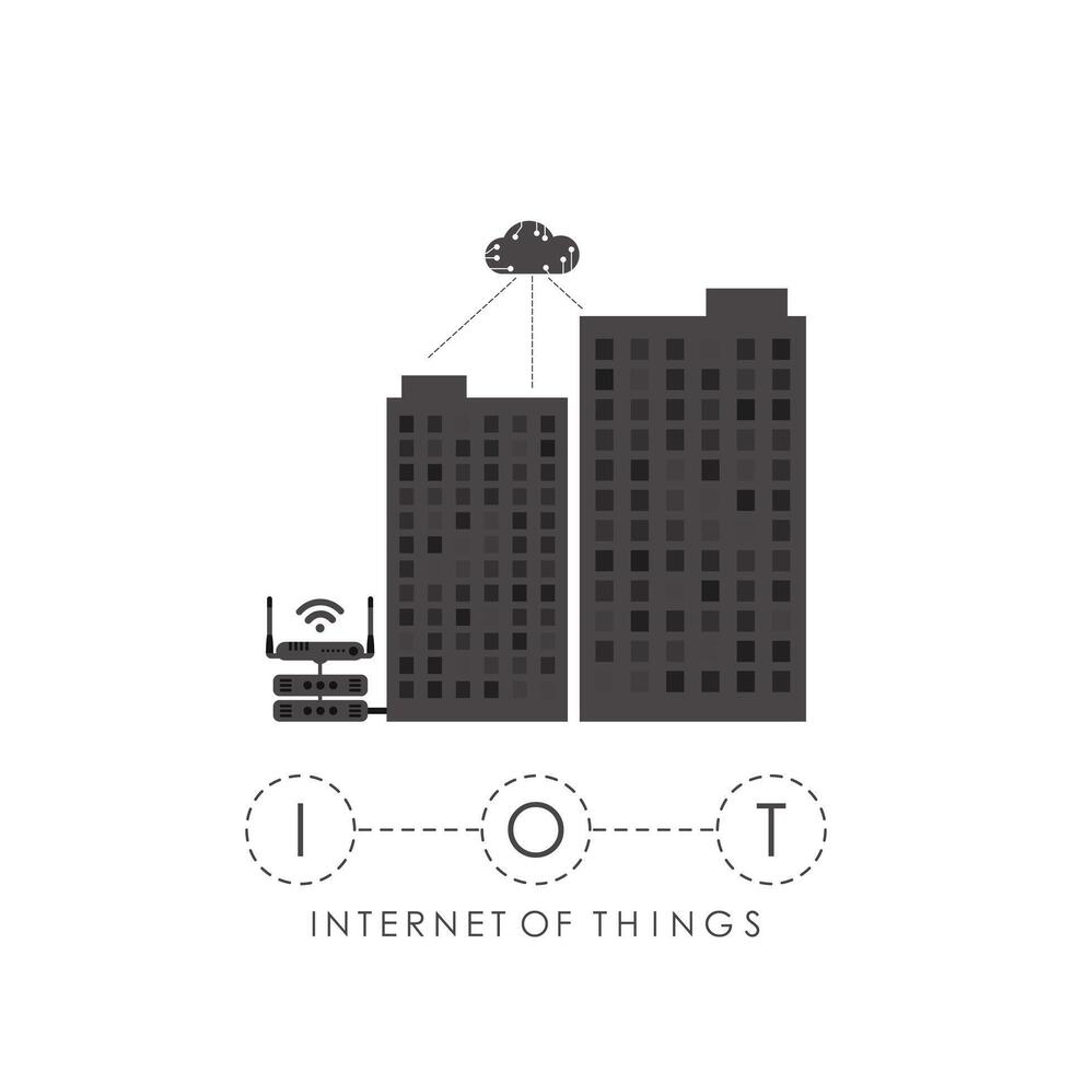 Internet of things concept. City connected to the Internet. Good for websites and presentations. illustration. vector