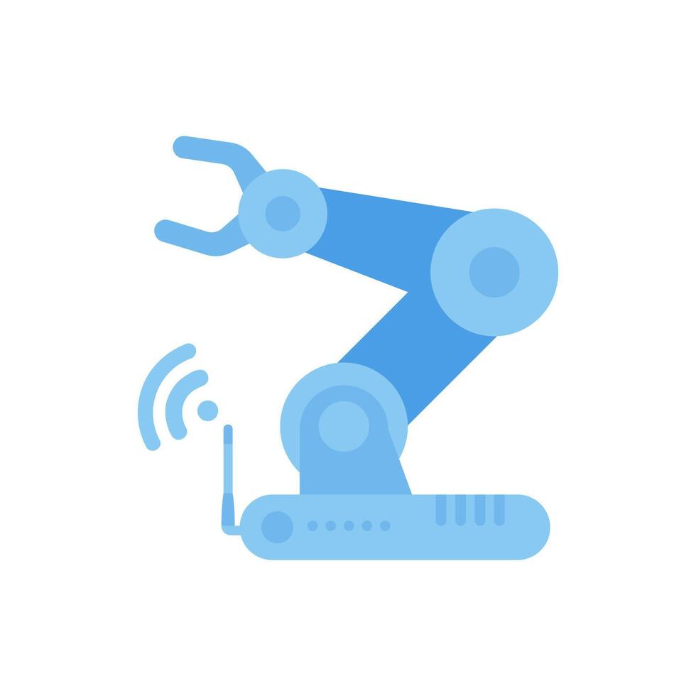 Robotic arm icon. Concept of internet of things and automation. Isolated. . vector