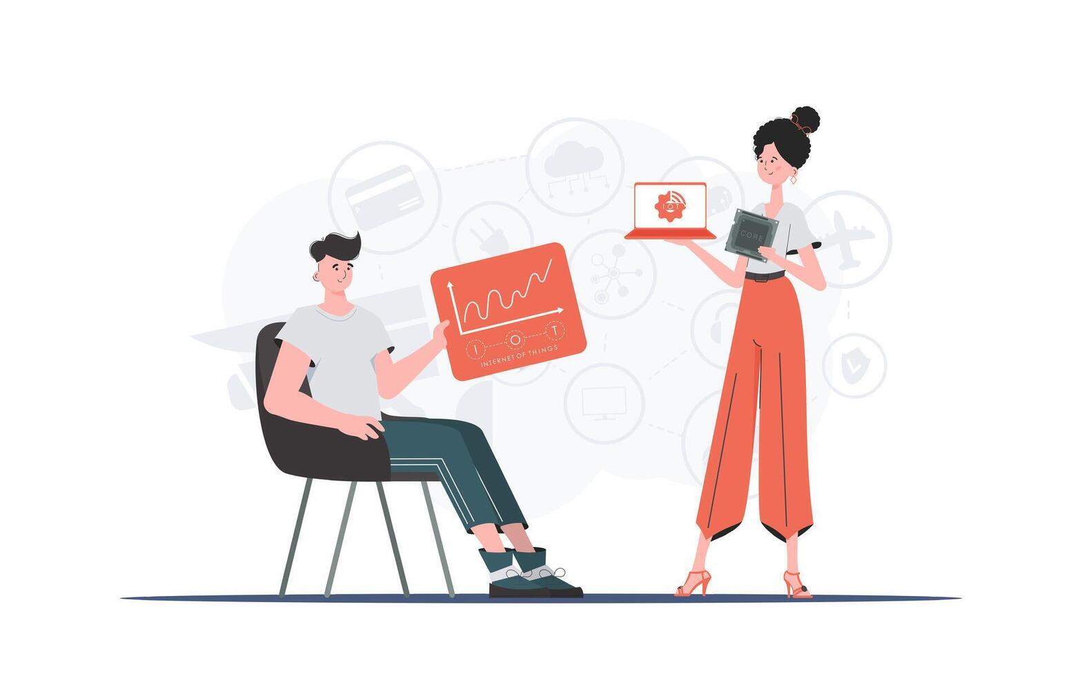 Internet of Things Team. IoT concept. Good for websites and presentations. illustration. vector