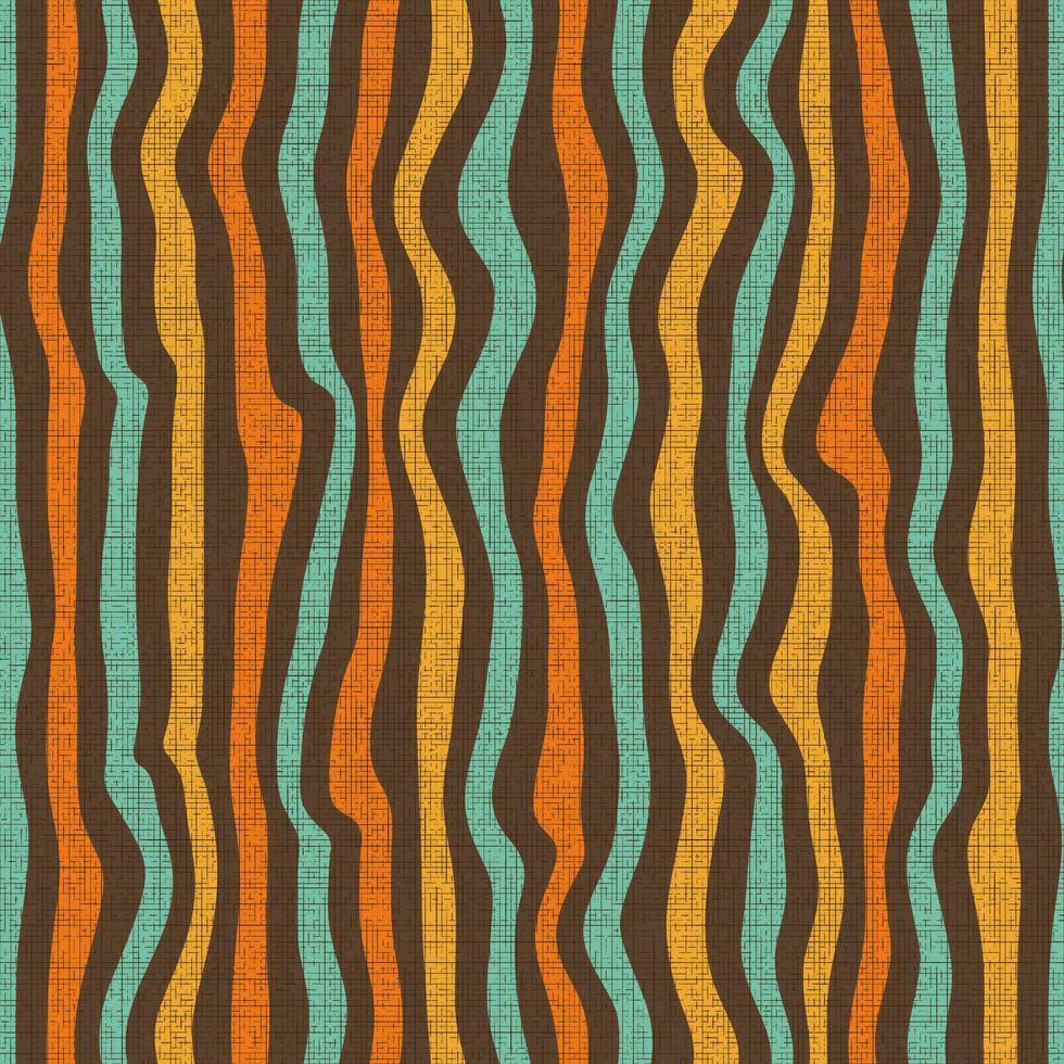 texturizado marrón vector sin costura antecedentes con multicolor ondulado líneas