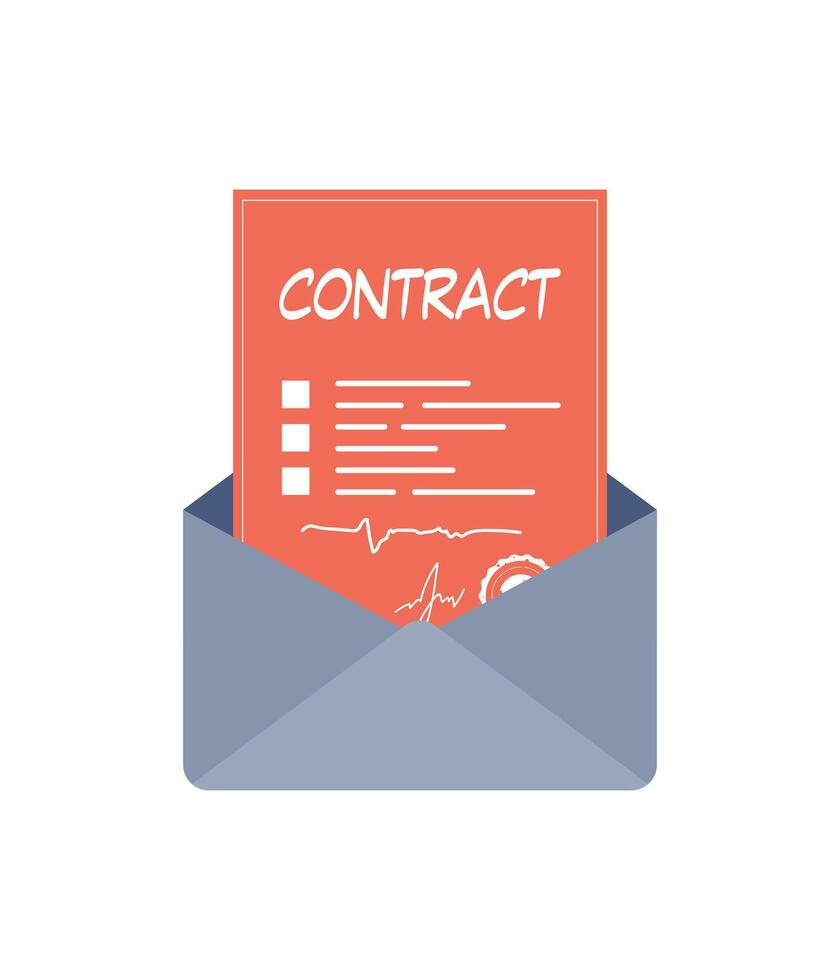 Contract icon. The concept of getting a job. Isolated. . vector