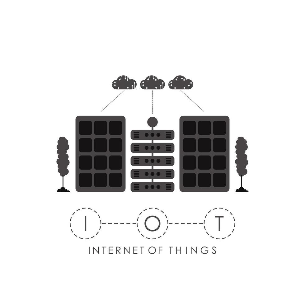 iot concepto. ciudad conectado a el Internet. bueno para sitios web y presentaciones vector ilustración.