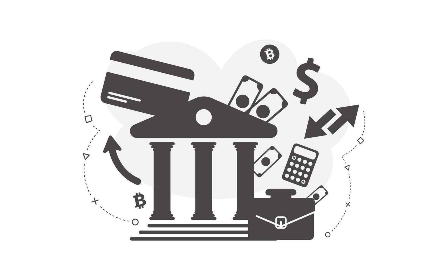 Financial background in black and white style. Good for presentations and websites. illustration. vector