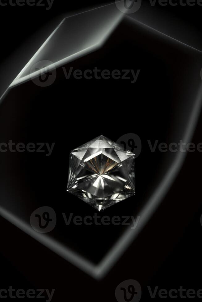 A Close Up Of A Diamond On A Black Background. AI Generated photo